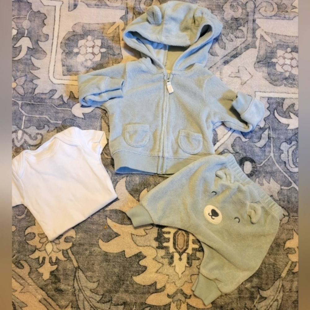 🔴4/$20🔴 Carter's Baby 3-piece Bear Little Jacket Set size Newborn